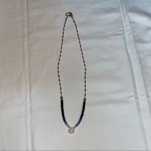 Sundance Moonstone & raw lapis necklace
